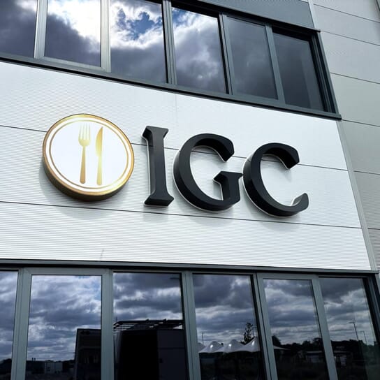 An image of the IGC exterior building letters.